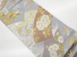 鬘帯に花鳥・松模様織出し袋帯